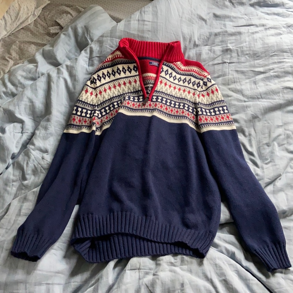 Men’s IZOD Red White And Blue Knit Sweater